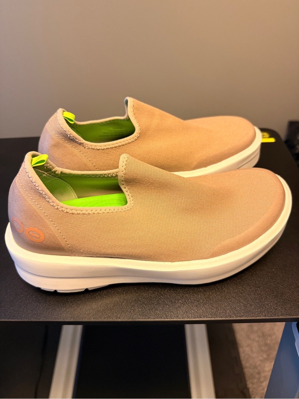 Oofos  Slip-On Canvas Sneakers in Tan - Picture 2 of 3